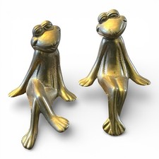 2 Kantenhocker Frosch Messing