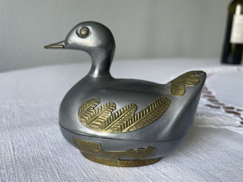 Zinn ente mit messing - zinn,