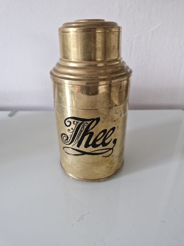 Vintage messing teedose thee - messing,