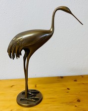 Messing Skulptur Reiher Vogel