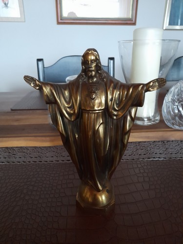 Vintage messing figur jesus - messing,