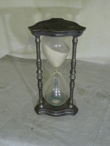 Zinn sanduhr mit blumenmotiv - mit,