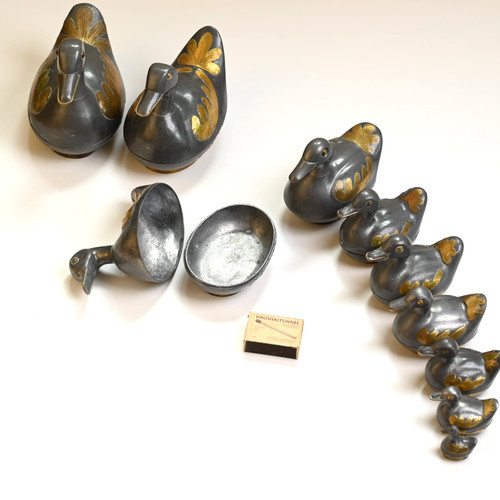Zinn enten set - 10‑teilig, –