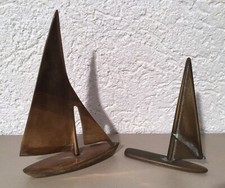 2 Stück Segelboot Messing
