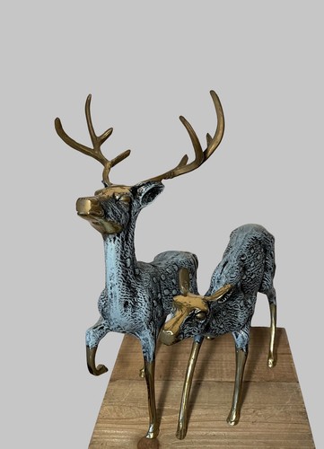 Skulptur hirschpaar messing - hirschpaar,,