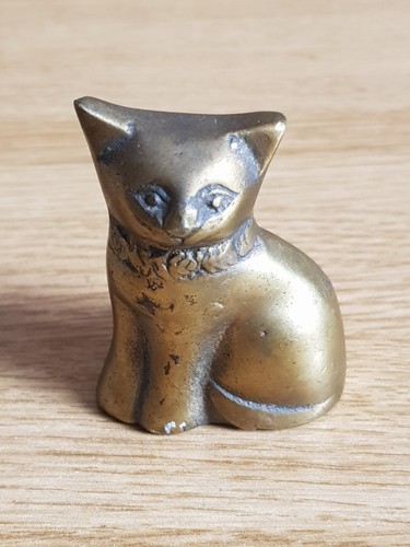 Katze figur messing 109 - messing,, g