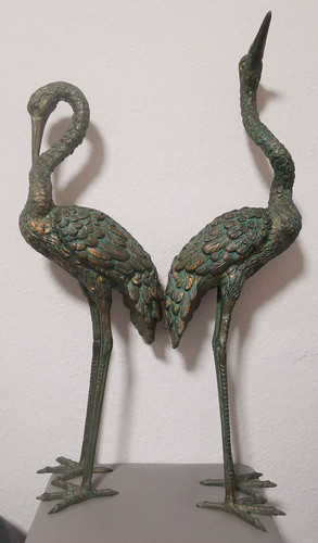 Kraniche paar figuren skulptur - kraniche,